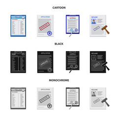 Vector design of form and document logo. Collection of form and mark stock vector illustration.