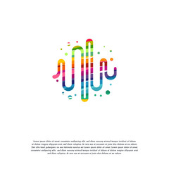 Abstract Colorful Pulse logo vector, Heartbeat logo designs template