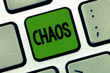 Word writing text Chaos. Business concept for complete disorder and confusion not following rules...