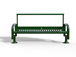 Blank bench billboard display for advertising. 3d render illustration.