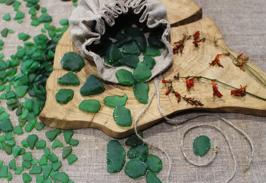 Green sea glass