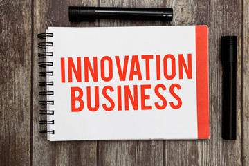 Word writing text Innovation Business. Business concept for Introduce New Ideas Workflows Methodology Services.