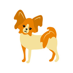 vector color cute pappilon dog pet animal  cartoon doodle pattern simple childish design for textile paper