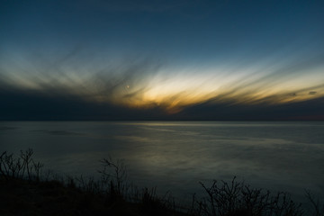 sunset over lake/ocean
