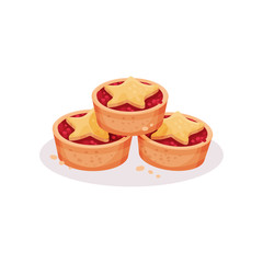 Christmas cookies, traditional festive dessert vector Illustration on a white background
