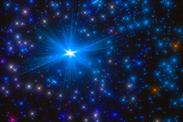 Milky Way stars photographed with astronomical telescope. 