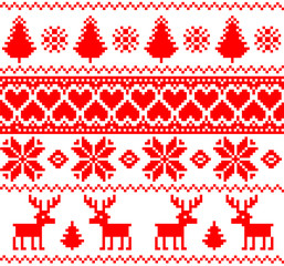 Scandinavian traditional patterns, seamless borders