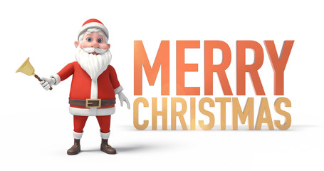 Bell Ringing Santa Clause With Merry Christmas Message