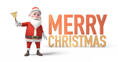 Bell Ringing Santa Clause With Merry Christmas Message