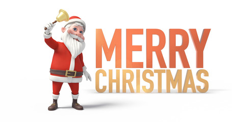 Bell Ringing Santa Clause With Merry Christmas Message