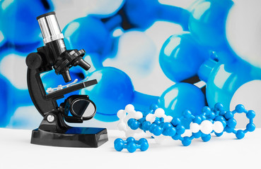 Laboratory research. The microscope and the molecular chain. Genetic engineering.