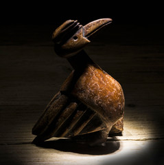 Bird sculpture in wood made of wood
