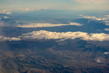 Landscape from the plane Aragon Sky