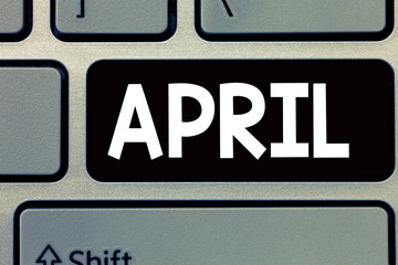 Conceptual hand writing showing April. Business photo text Opening buds of the flowers of spring season Fourth month of the year.