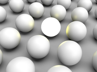 Standing out of the crowd. 3D rendering