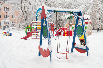 Snow-covered Playground.