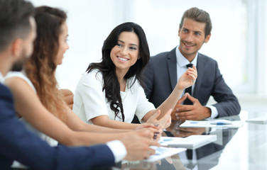 employees discuss work issues