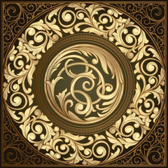 Golden ornate decorative vintage design