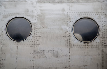 portholes of an old plane