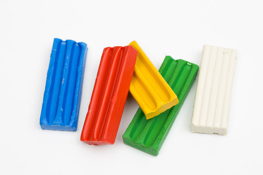 plasticine on the white background