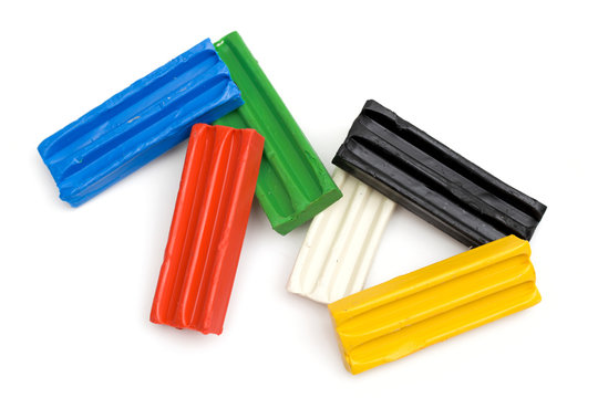 plasticine on the white background