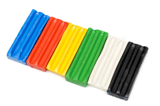 plasticine on the white background