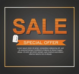 Fototapeta na wymiar Sale vector banner isolated on black background. Special offer. 