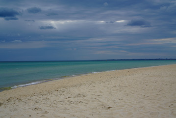 Cloudy day on beach