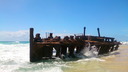 An old Shipwreck at the beach
