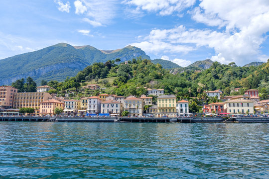 Tremezzo city with buildings on shore