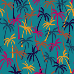 Coconut palm tree pattern textile seamless
