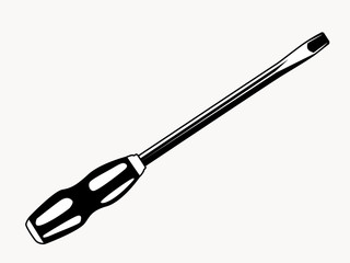 Screwdriver isolated on white vector illustration. Work tool.