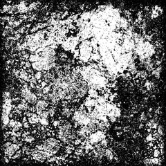 The grunge texture black and white. Vector abstract background from cracks, scratches, abrasions