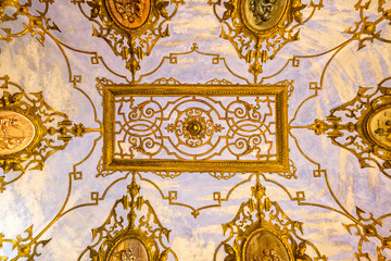 Pattern on ceiling inside Villa Monastero