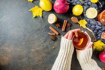 Autumn winter hot spicy tea