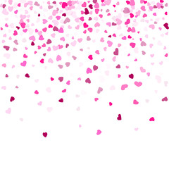 Fototapeta na wymiar Hearts confetti flying vector background design.