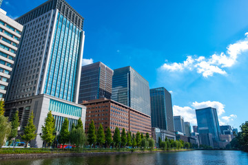 東京のビル群　都市風景