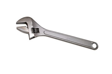 New adjustable wrench on white background 