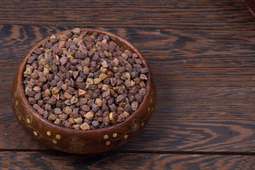 chick pea isolated on texture background 