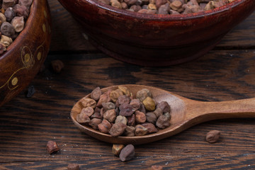 chick pea isolated on texture background 