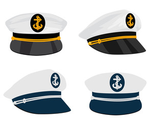 Captain sailor hat - obrazy, fototapety, plakaty