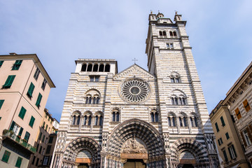 Fototapeta na wymiar Genoa Cathedral at daylight