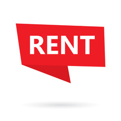 rent word on a speach bubble- vector illustration
