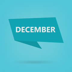 december word on a sticker- vector illustration