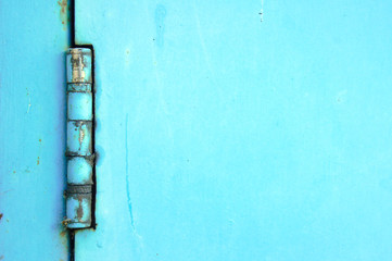 Blue rusty hinge