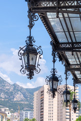 Fototapeta na wymiar Old hanging lamps in Monte Carlo
