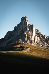 Morning light on mount Nuvolao in the Dolomites, Italy