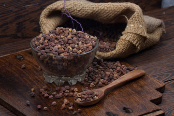 chick pea isolated on texture background 