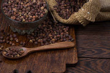 chick pea isolated on texture background 