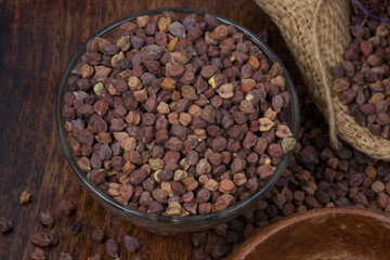 chick pea isolated on texture background 